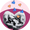 hands with money in graphic