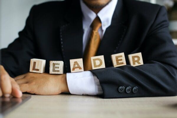 Leader Leader written in wooden blocks