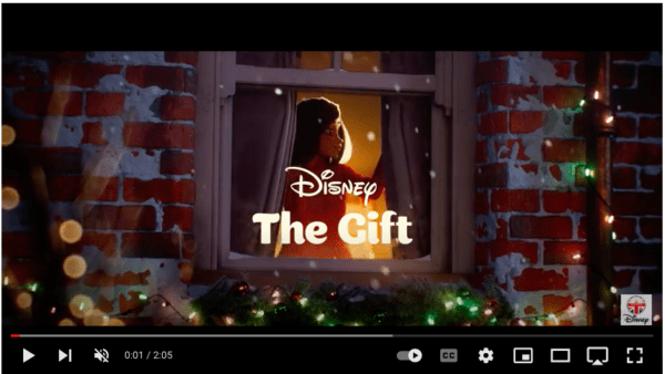 Links to YouTube video about Disney's Christmas advert 2022