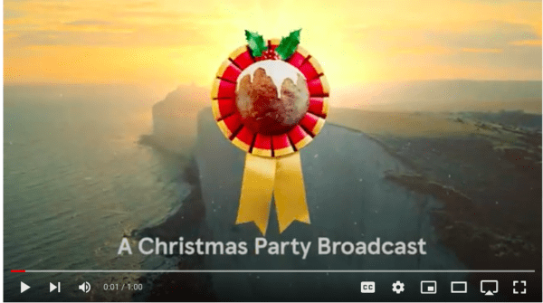 Links to YouTube video about Tesco's Christmas TV advert called 'Christmas Party'