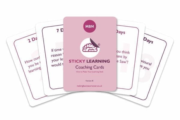 Sticky Learning coaching card from MBM Ad banner