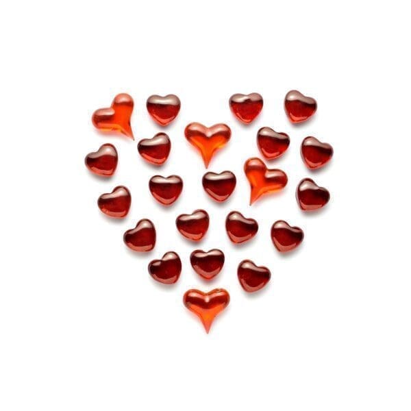 Red hearts Many mini red hearts in the shape of a large red heart