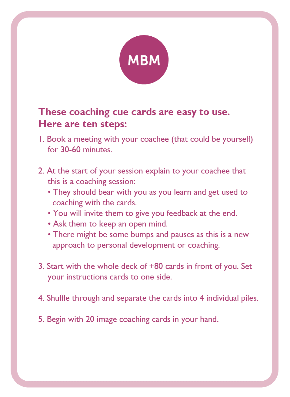 Picture Coaching Card from MBM