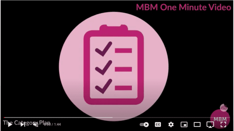 Links to YouTube MBM video on creating a category plan