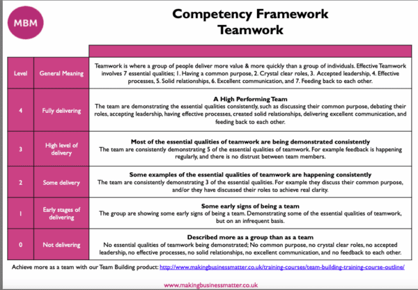 Competency framework MBM's competency framework template for teamwork