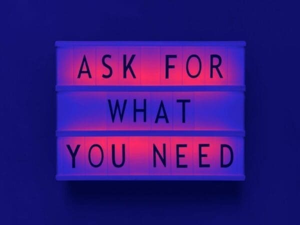 Ask quote Ask for what you need quote on a lightbox with dark blue background for a persuasion technique