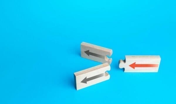 alternative paths Arrow puzzles pointing in alternative paths on a blue background representing paths