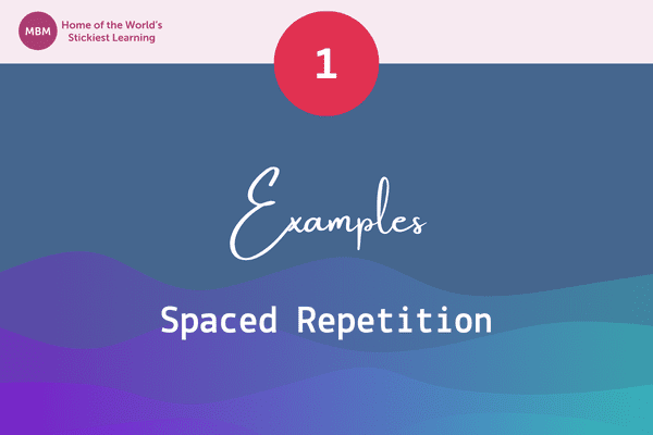 Examples of spaced repetition blog post image with blue wave theme
