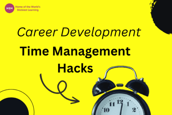 Career Development Time Management Hacks Career Development Time Management Hacks blog post image with clock on yellow background
