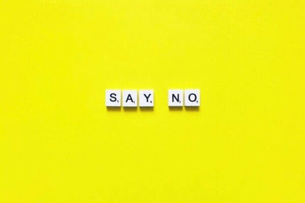 Say no on yellow background