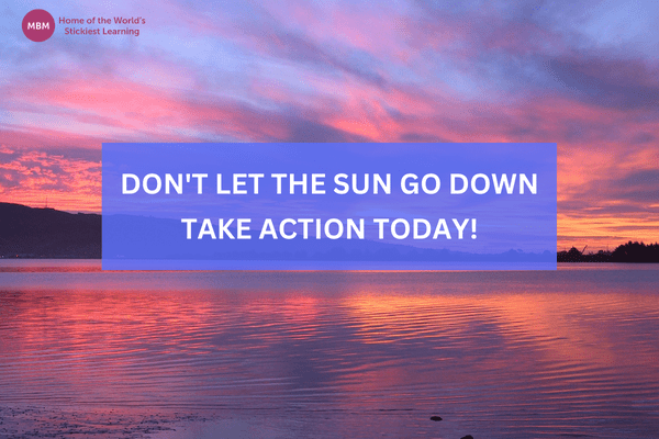 Take action blog post image with sunset