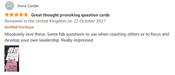 Leadership skills coaching card amazon testimonial review