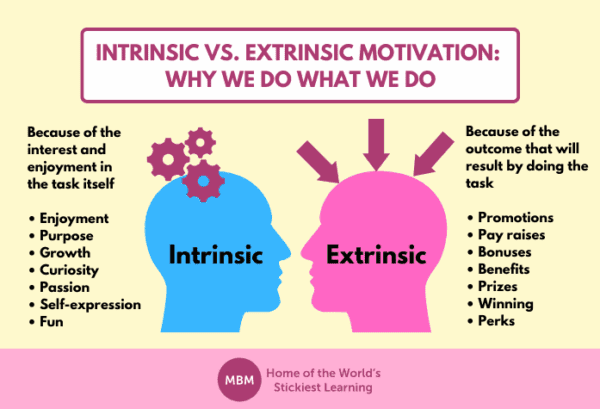 intrinsic and extrinsic motivators diagram showing intrinsic and extrinsic motivators for job satisfaction