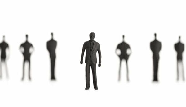 Leader figures on white background