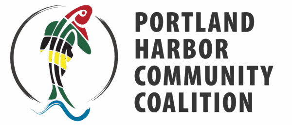 Portland Harbor Community Coalition logo with fish