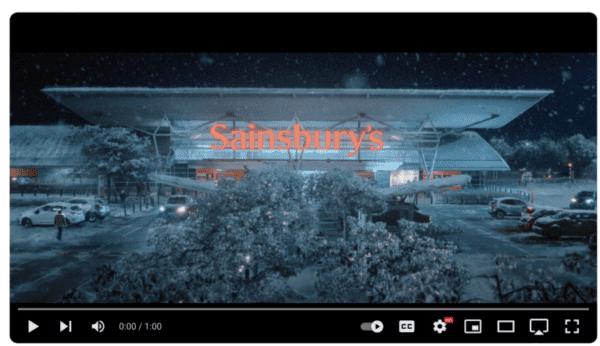 Screenshot from Sainsbury's Christmas advert 