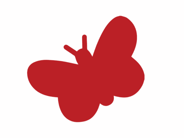 Cabbage Butterfly icon Solid red butterfly icon with white background.