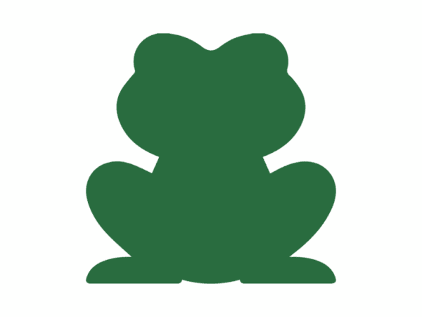Eat That Frog Icon Solid green frog icon on a white background