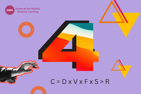 Change equation below abstract number four and hand pointing