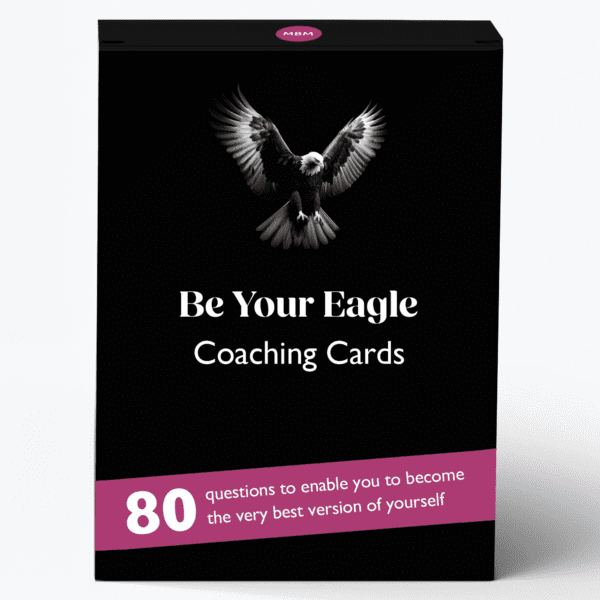 Black and purple 3D coaching card box with an eagle on the front