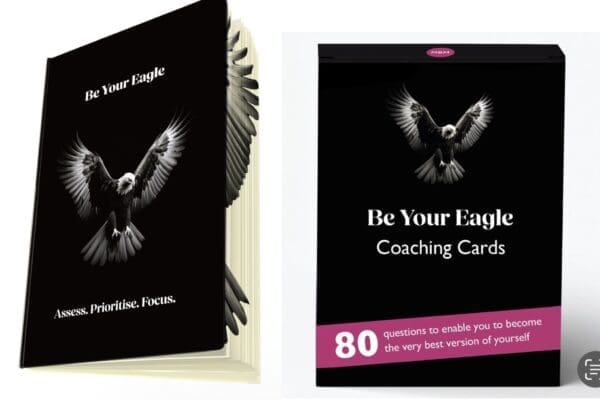 Be Your Eagle Daily Planner next to a pack of Be Your Eagle coaching cards pack