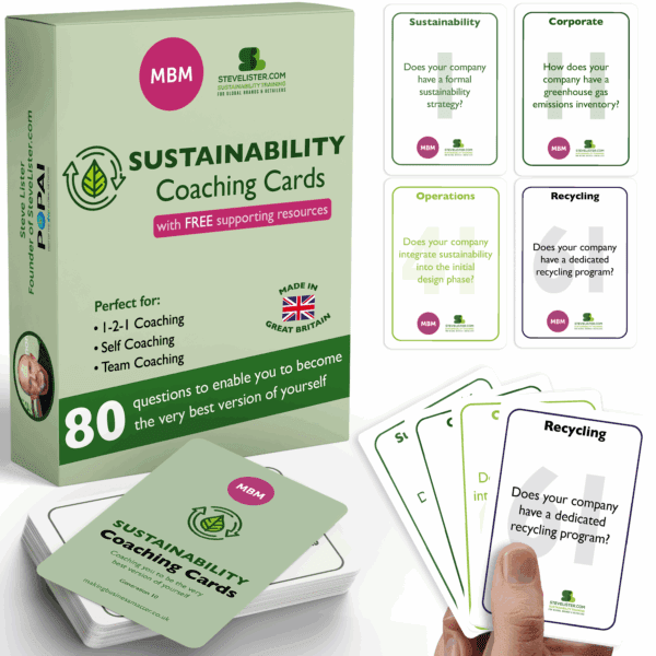 Sustainability coaching card box