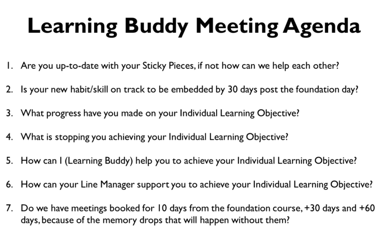 Learning Buddy Meeting Agenda