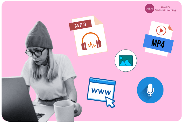 Media types next to a learner