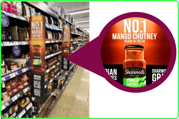 number one mango chutney supermarket number one mango chutney supermarket shelf sign