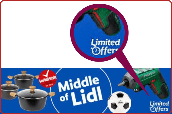 Limited offer on Middle of Lidl ad Limited offer on Middle of Lidl ad for cognitive bias