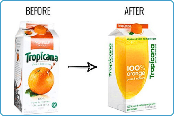 Before and after tropicana juice carton redesign Before and after tropicana juice carton redesign