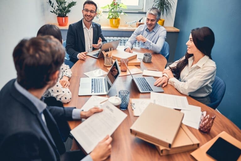 Business people during a category management training course for soft skills training