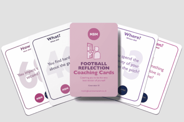 Football coaching cards fanned out