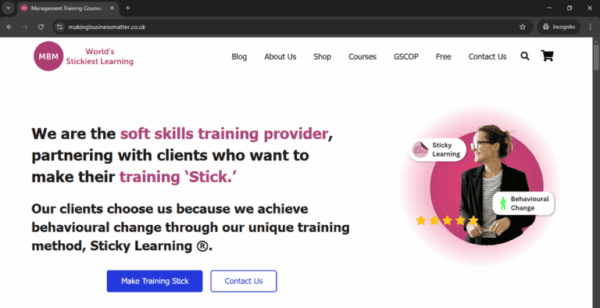 MBM website home page MBM website home page as external communication