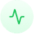 Green heartbeat icon line in a lighter green circle