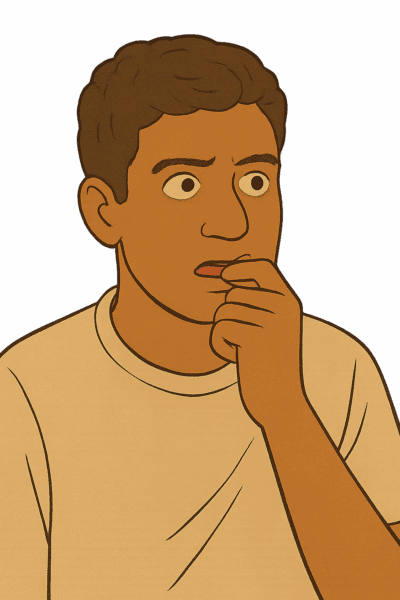 finger in mouth