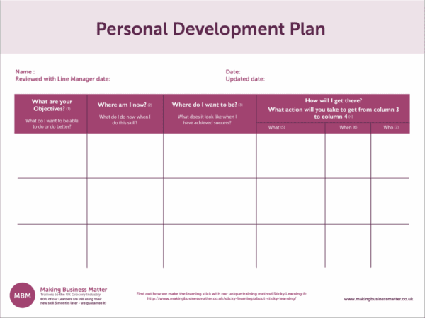 Personal Development Plan Template