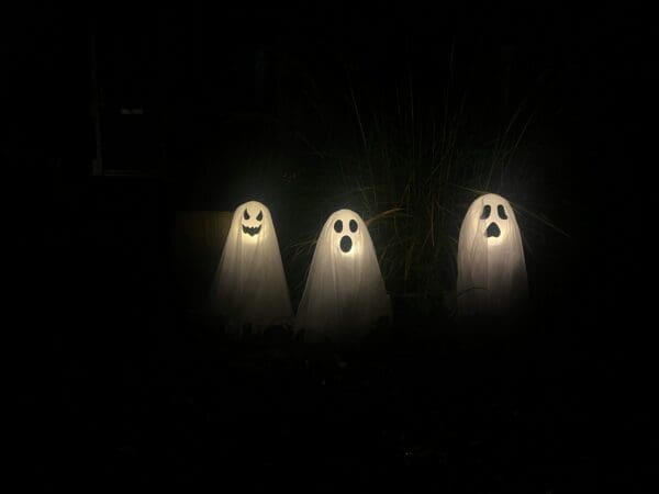 Three negotiation ghosts on a black background