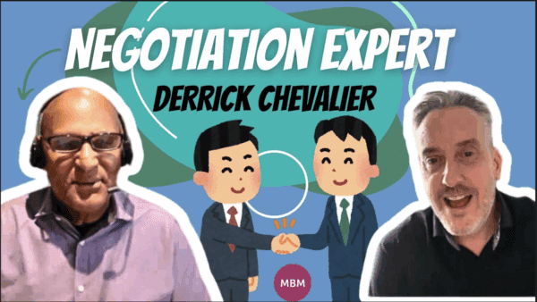YouTube video thumbnail featuring two men and text that reads "negotiation expert"