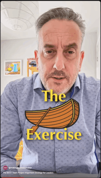 Man in a video talking about the boat exercise for team building skills